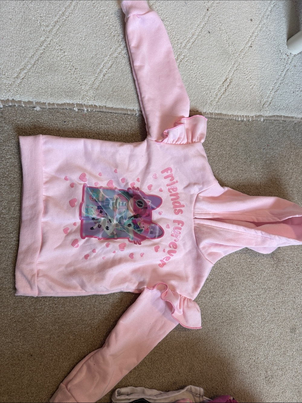 Pink "Friends Forever" Hooded Girls Sweatshirt